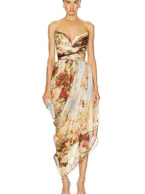 Zimmermann Luminosity Strapless Midi Dress
